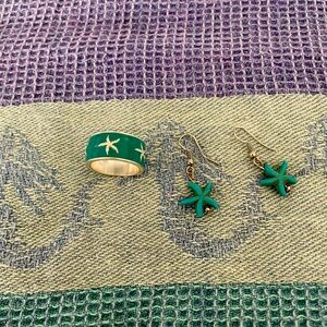 Beach Time 🏖️ Starfish Ring and Earrings